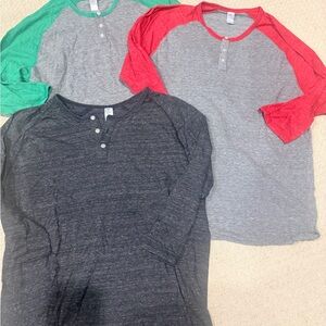3 Henley Shirts